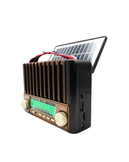 KTF-1428 Solar Panel Destekli Şarjlı Bluetooth Hoparlör – FM/AM/SW Radyo AUX ve TF Kart Girişli