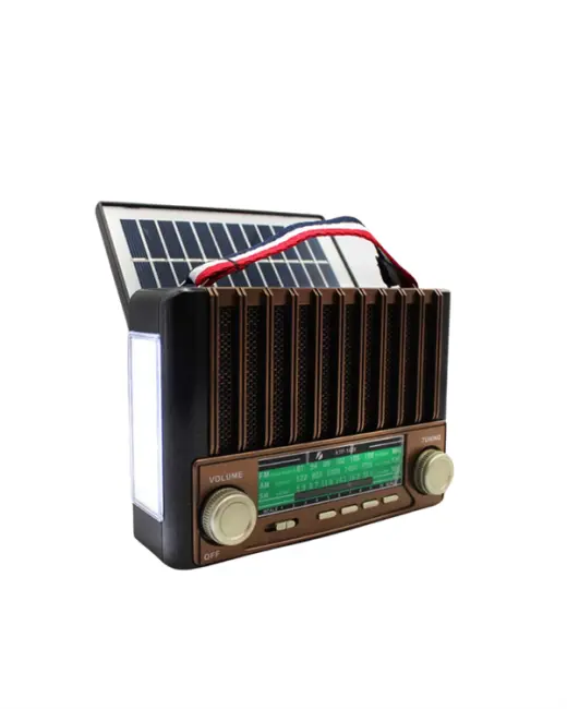 KTF-1428 Solar Enerjiyle Şarj Olabilen Bluetooth Nostalji Hoparlör – Taşınabilir Güçlü Ses MP3 Okuyucu