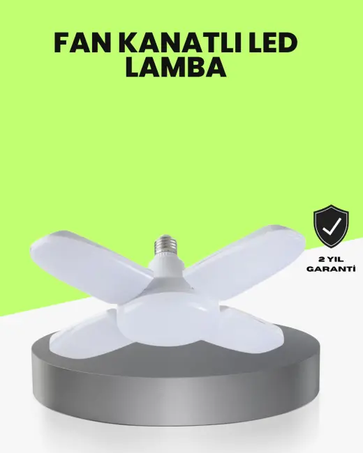 Katlanabilir 4 Kollu LED Ampül 60 Watt 6000 Lumen Beyaz Işık