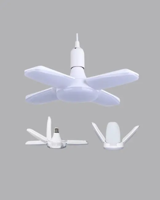 4 Kollu Katlanır Pervane LED Ampül 60 Watt Yüksek Aydınlatma ve Enerji Tasarrufu