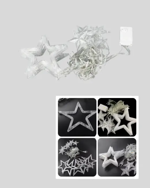 Yıldız Desenli Perde Tipi Peri Led 3x3 Metre Aydınlatma