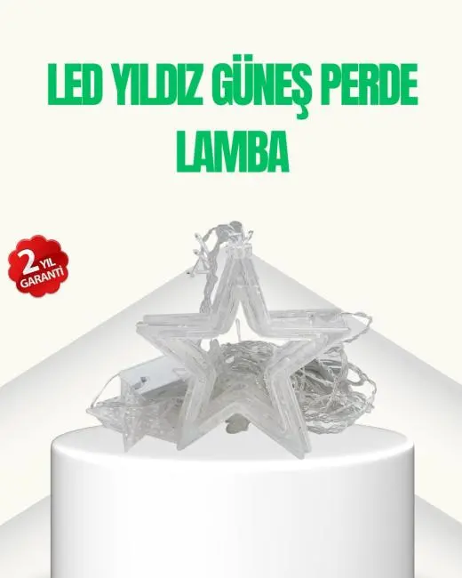 Yıldız Figürlü Perde Peri Led 3x3 Metre Dekoratif Işık