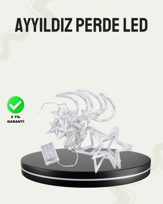 İç ve Dış Mekan Uyumlu Pilli Yıldız Ay Peri Led Perde