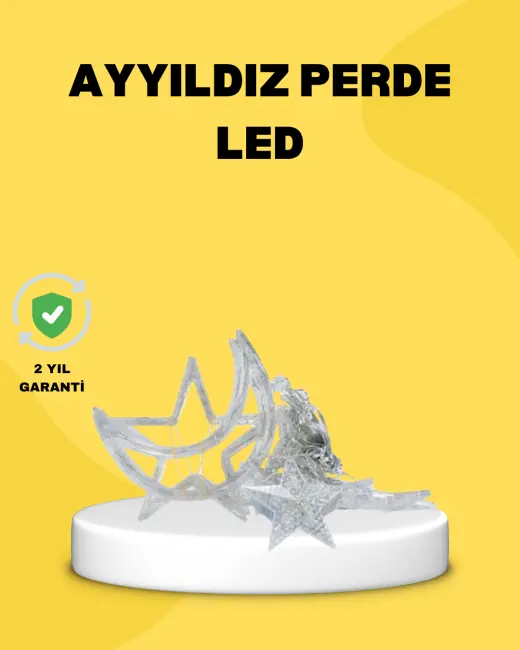 126 Led Yıldız Ay Figürlü Perde Işık Romantik Ambiyans