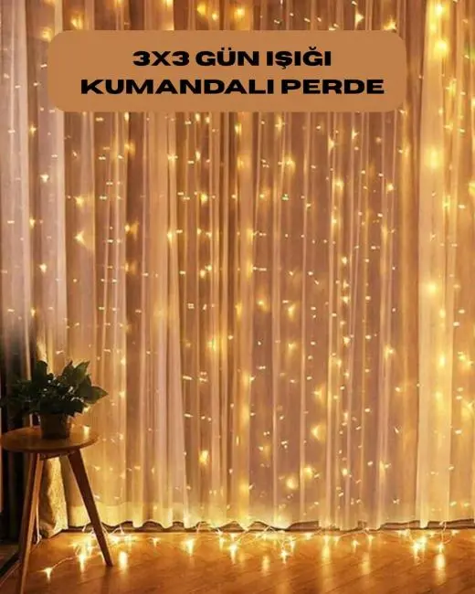 8 Fonksiyonlu Uzaktan Kumandalı Günışığı Perde Peri Led Dekoratif Işık