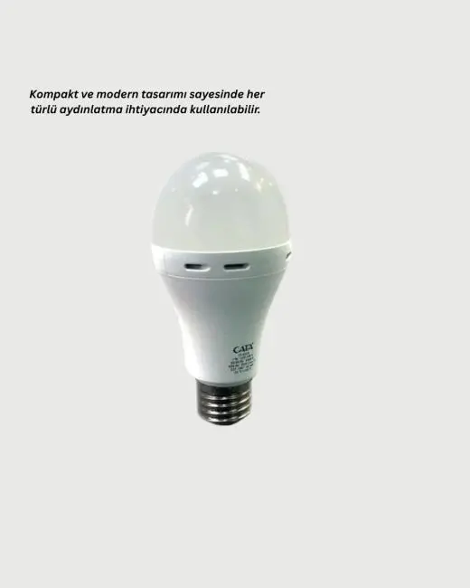 Yüksek Işık Güçlü Şarjlı LED Ampul E27 30W Enerji Tasarruflu