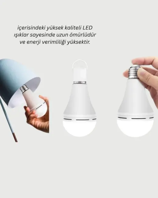 Şarjlı LED Ampul 30 Watt Soğuk Beyaz