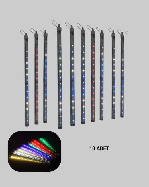 Dekoratif LED Meteor Işık 10’lu Çubuk Seti