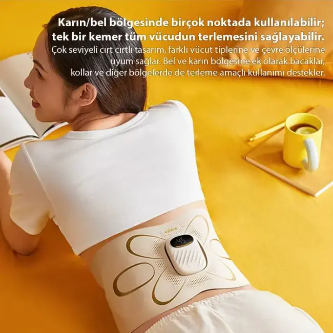 Ezere SlimBelt Pro EMS Isıtmalı Bel ve Karın Masaj + Egzersiz Kemeri – Dijital Ekranlı Şarjlı 3 Kademeli-(5775)