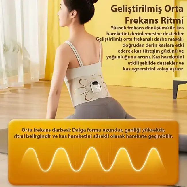 Ezere SlimBelt Pro EMS Isıtmalı Bel ve Karın Masaj + Egzersiz Kemeri – Dijital Ekranlı Şarjlı 3 Kademeli-(5775)