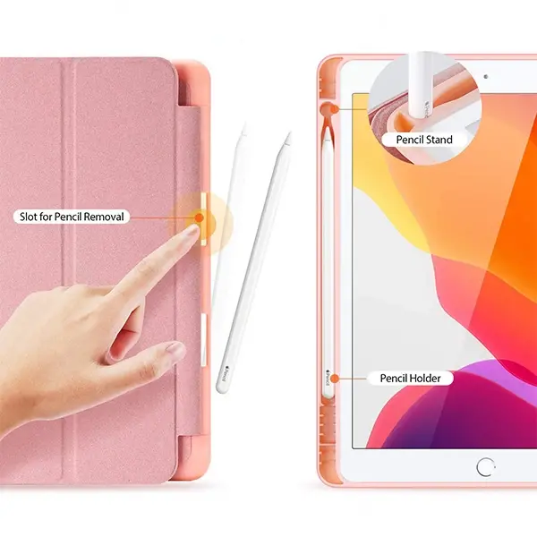 Dux Ducis iPad 7-8-9 10.2 (201920202021) Kılıf Kalem Yerli Soft Tpu Mıknatıslı Domo Kılıf-(5775)