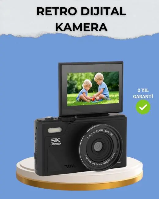 Taşınabilir Dijital Kamera 5K 75MP Stabilizasyonlu 18x Zoom Otofokus