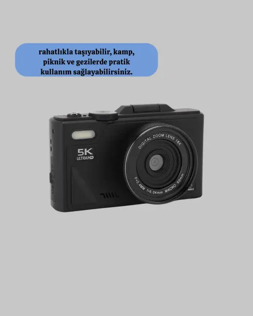 75MP 5K Video Destekli Dijital Kamera 18x Zoom Çok Eksenli Stabilizasyon