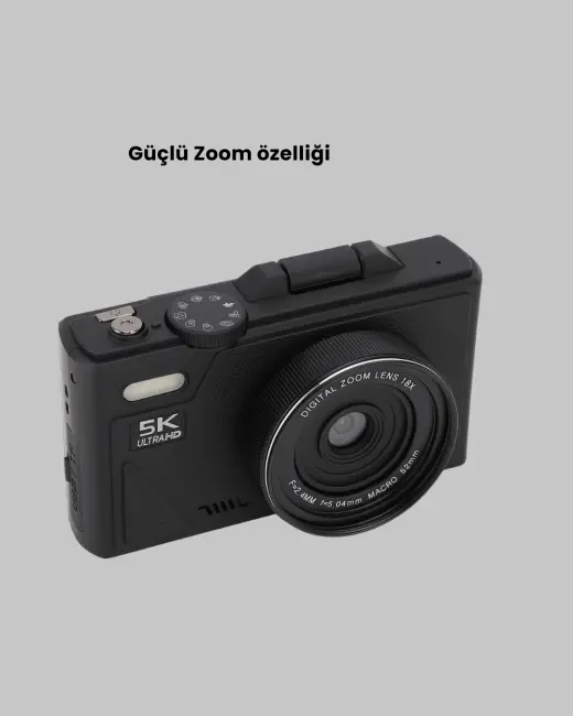 75MP 5K Video Destekli Dijital Kamera 18x Zoom Çok Eksenli Stabilizasyon