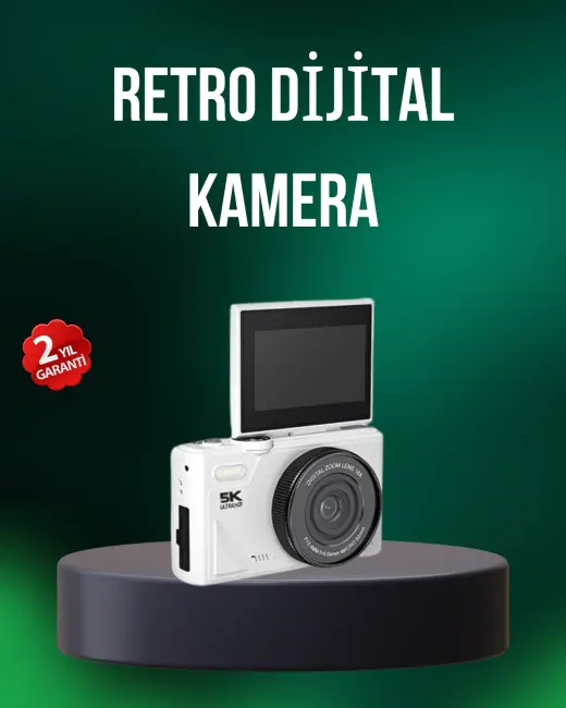 5K 75MP Dijital Kamera WiFi Aktarımlı Otofokus ve 18x Dijital Zoom