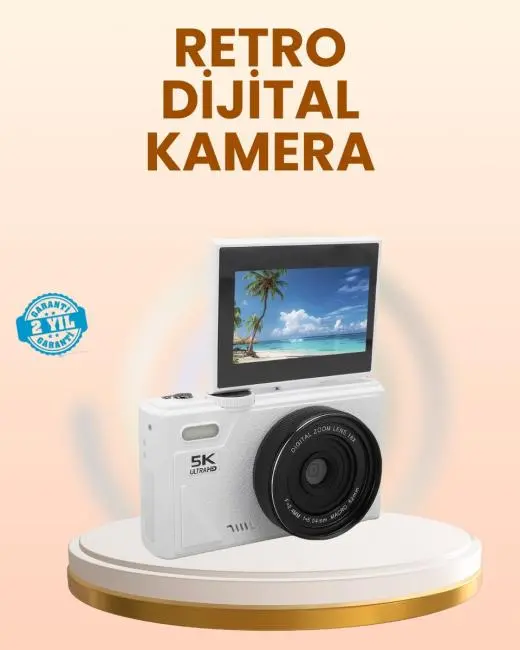 Taşınabilir 5K UHD Fotoğraf ve Video Kamera Otofokus WiFi