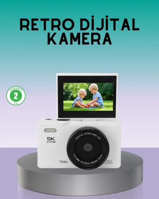 WiFi Bağlantılı 5K Ultra HD Dijital Kamera 75MP Otofokus