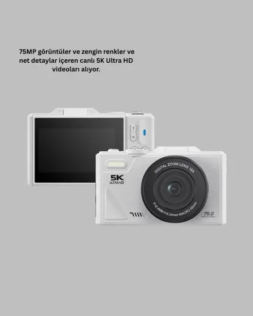 5K Dijital Kamera Otofokus WiFi Aktarım ve 18x Dijital Zoom