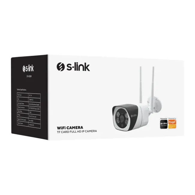 S-LINK DF-803W Akıllı Güvenlik Kamerası WiFi 2Mpix 3.6mm Lens 10m. Gece Görüşü Micro SD Kartlı TUYA Yazılım(1923)