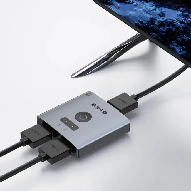S-LINK SL-LU602 2xHDMI 4K 60Hz Monitör Çoklayıcı (1PC-2Monitör veya 2PC- 1Monitör) Çift Yönlü Switch(1923)