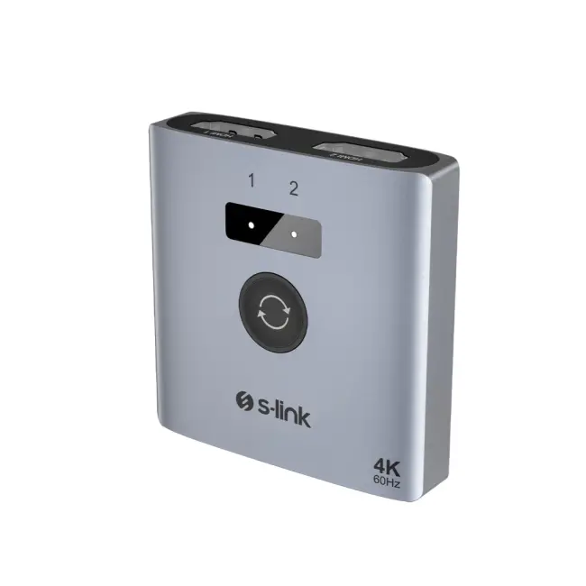 S-LINK SL-LU602 2xHDMI 4K 60Hz Monitör Çoklayıcı (1PC-2Monitör veya 2PC- 1Monitör) Çift Yönlü Switch(1923)