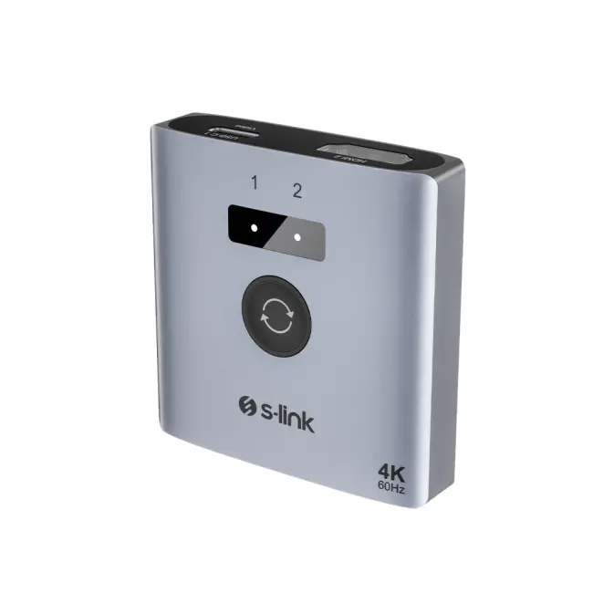 S-LINK SL-LU602C 2xHDMI 1Type-C 4K 60Hz Monitör Çoklayıcı (1PC-2Monitör veya 2PC- 1Monitör) Çift Yönlü Switch(1923)