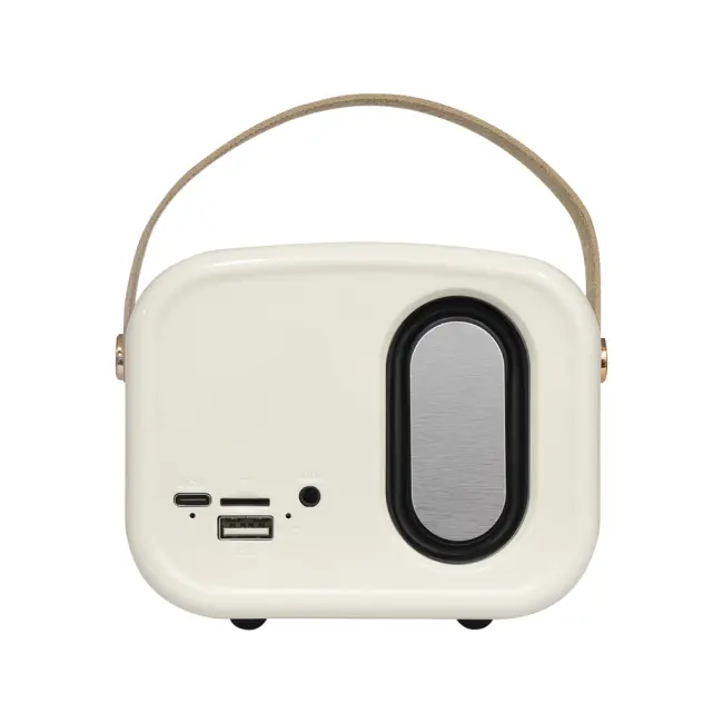 MIKADO MD-24BT Echoes Beyaz 3W Taşınabilir USB/TF Kart/Bluetooth 800mAh Klasik Retro Müzik Kutusu(1923)