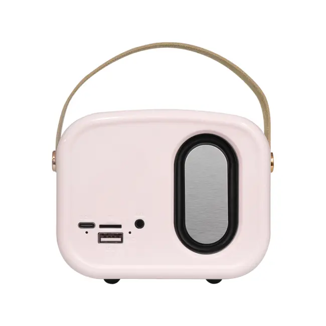 MIKADO MD-24BT Echoes Pembe 3W Taşınabilir USB/TF Kart/Bluetooth 800mAh Klasik Retro Müzik Kutusu(1923)