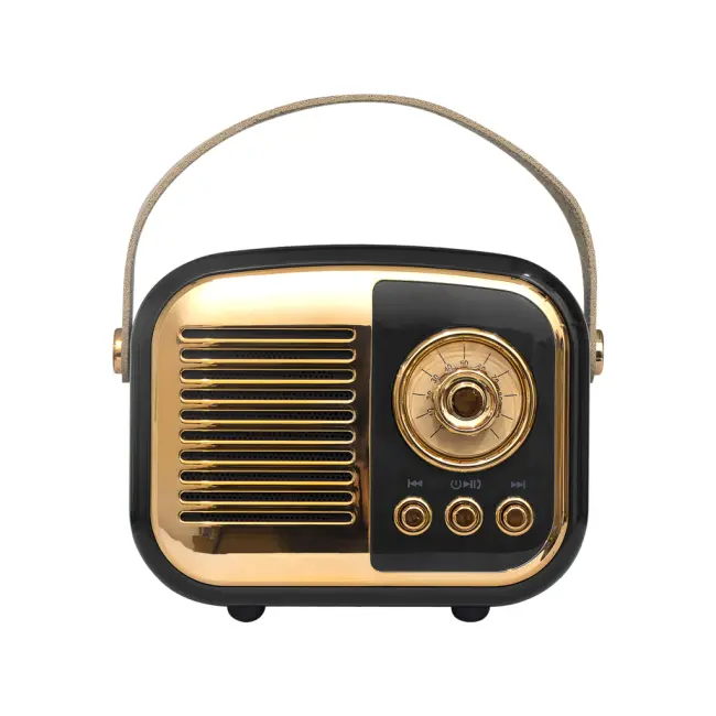 MIKADO MD-24BT Echoes Siyah 3W Taşınabilir USB/TF Kart/Bluetooth 800mAh Klasik Retro Müzik Kutusu(1923)