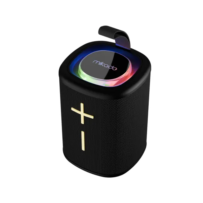 MIKADO MD-26BT 6W Taşınabilir USB/AUX/BT/TF RGB Işıklı 1200mAh IPX66 Su Geçirmez Bluetooth Speaker (Siyah)(1923)