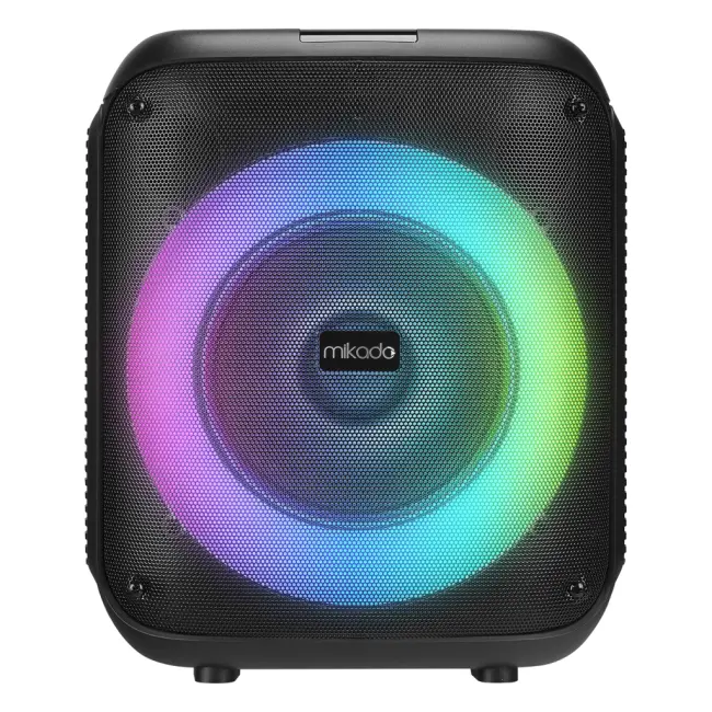 MIKADO MD-BT51 BOMBIX 60W Taşınabilir BT/USB/TF/TWS RGB Aydınlatma Dahil Batarya Toplantı Parti Açık Hava Speaker. Kablolu Mikrofon Hediyeli(1923)