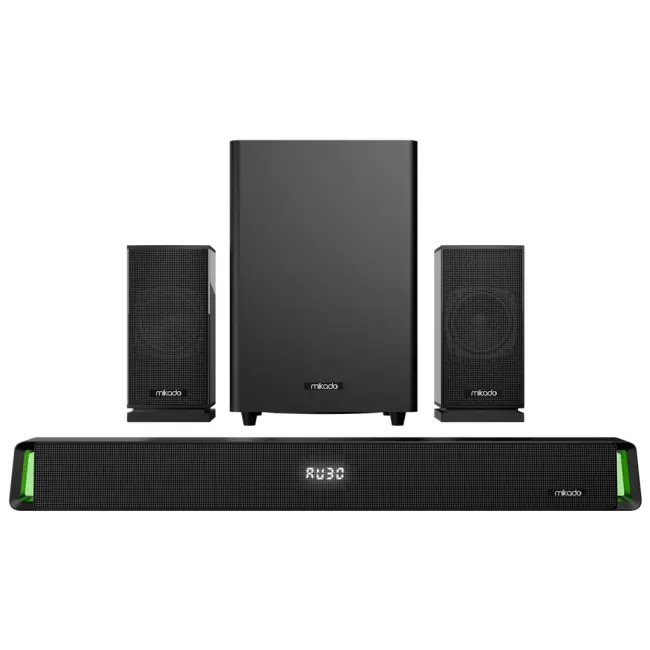 MIKADO MD-SBT35 160W 5+1 Masaüstü BT/AUX/USB/HDMI/OPTICAL Soundbar Siyah Kasa Ev Sinema Sistemi(1923)