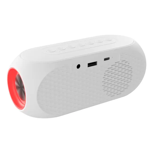 MIKADO MD-W7 Beyaz 5W FM Radyo USB AUX Bluetooth Kablosuz Taşınabilir 1200mAh Batarya Alarmlı Saat Derece ve Speaker(1923)