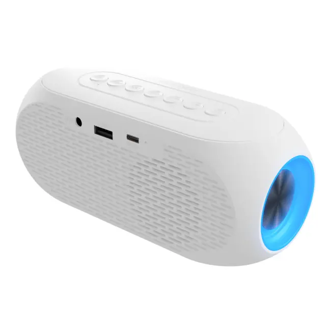 MIKADO MD-W7 Beyaz 5W FM Radyo USB AUX Bluetooth Kablosuz Taşınabilir 1200mAh Batarya Alarmlı Saat Derece ve Speaker(1923)