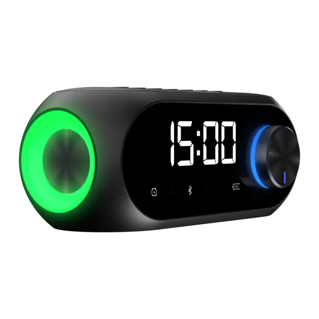 MIKADO MD-W7 Siyah 5W FM Radyo USB AUX Bluetooth Kablosuz Taşınabilir 1200mAh Batarya Alarmlı Saat Derece ve Speaker(1923)