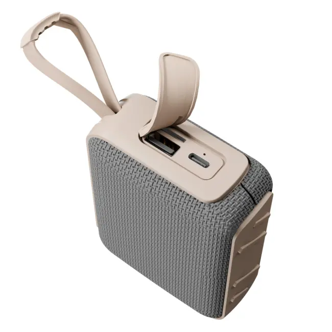 ASONIC AS-03 BEJ 5W BT/USB/TF/TWS 1200mAh Batarya Bluetooth V5.3 Kablosuz Taşınabilir Speaker(1923)