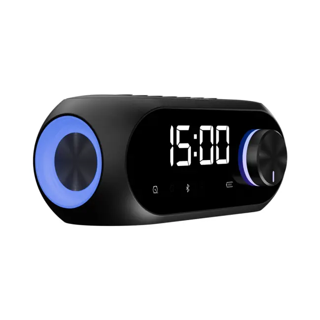 ASONIC AS-W6 Siyah 5W USB AUX Bluetooth  Kablosuz Taşınabilir 1200mAh Batarya Alarmlı Saat Derece ve Speaker(1923)