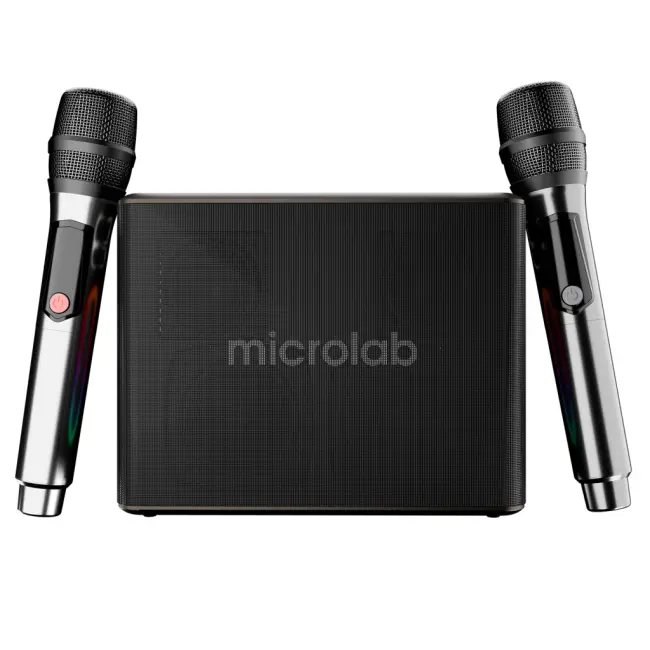 MICROLAB M60 Vega 100W Taşınabilir BT/USB/AUX/TF/Type-C RGB Işıklı 15000mAh Batarya 2adet Mikrofon Karaoke/Parti Bluetooth Speaker(1923)