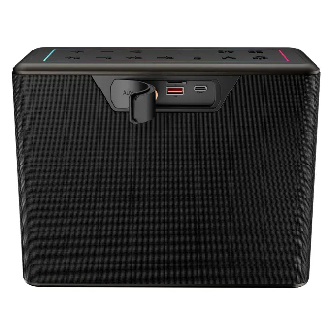 MICROLAB M60 Vega 100W Taşınabilir BT/USB/AUX/TF/Type-C RGB Işıklı 15000mAh Batarya 2adet Mikrofon Karaoke/Parti Bluetooth Speaker(1923)