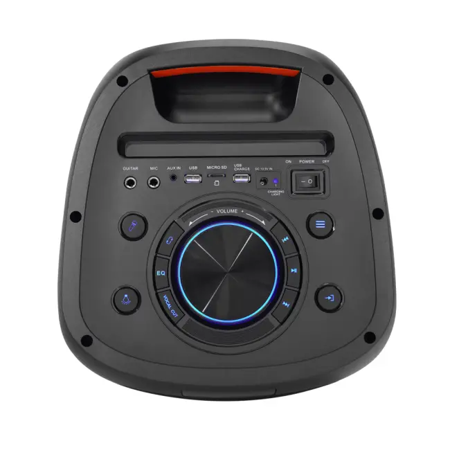 MICROLAB M61 80W Taşınabilir BT/USB/AUX/TF/TWS RGB Işıklı 2400mAh Batarya 2adet VHF Mikrofon Karaoke/Parti Bluetooth Speaker(1923)