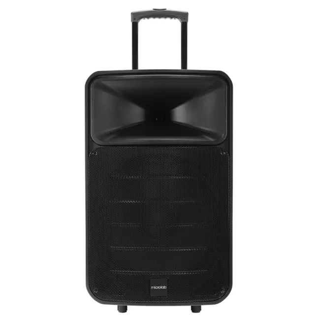 MICROLAB M63 120W Taşınabilir BT/USB/AUX/TF/TWS RGB Işıklı Batarya 2adet UHF Mikrofon Karaoke/Parti Bluetooth Speaker(1923)