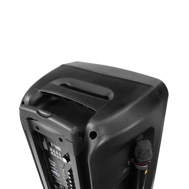 MICROLAB M63 120W Taşınabilir BT/USB/AUX/TF/TWS RGB Işıklı Batarya 2adet UHF Mikrofon Karaoke/Parti Bluetooth Speaker(1923)