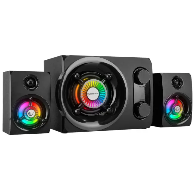 RAMPAGE RMS-G8Antares 25W 2+1 Masaüstü FM/BT/SD/USB Rainbow Aydınlatma Siyah Kasa Speaker(1923)