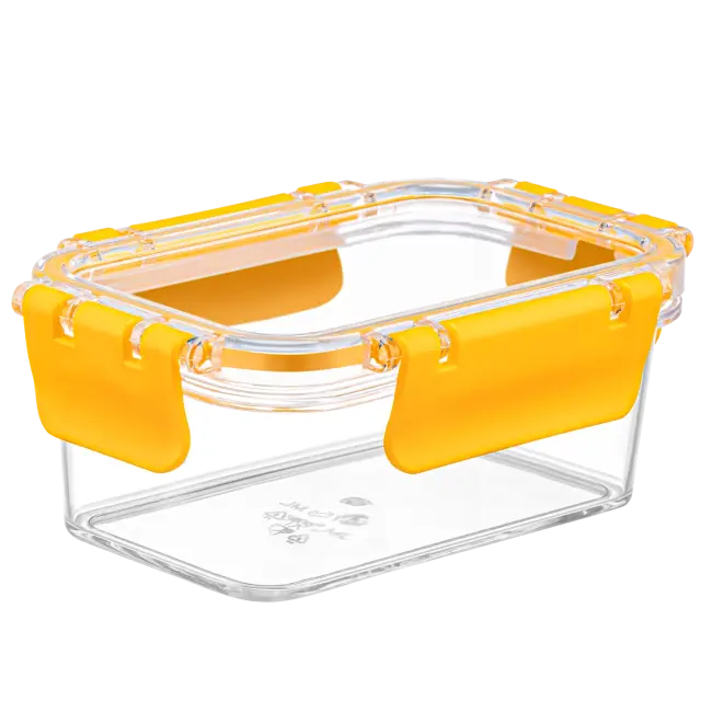 3 Adet Akrilik Saklama Kabı Vakumlu Dikdörtgen Erzak Bakliyat Kabı - 900 Ml