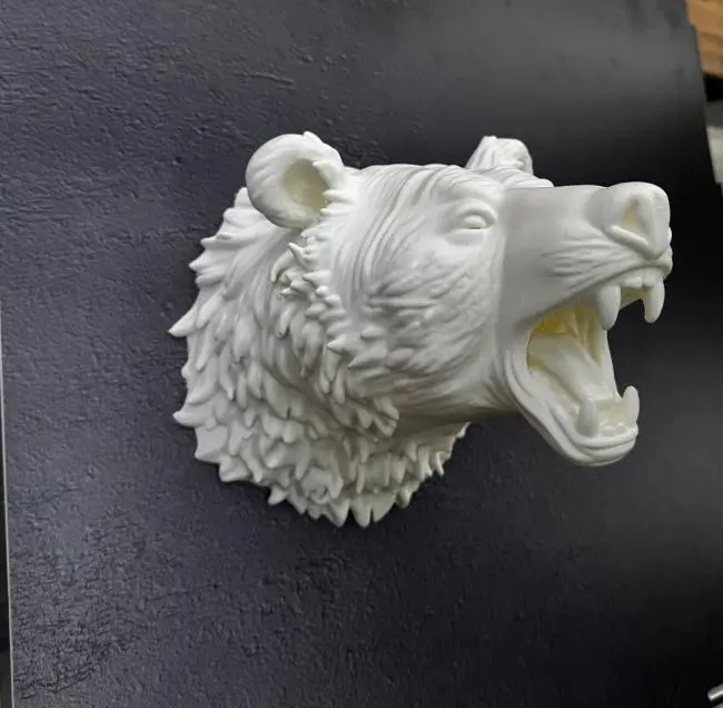 Özel Tasarım Beyaz Ayı Duvar Aksesuarı 3D Dekoratif Heykel 25x19 cm