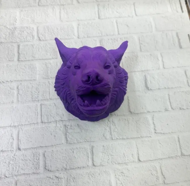 Dekoratif Mor Kurt Duvar Heykeli Asılabilir Hediyelik 25x19 cm