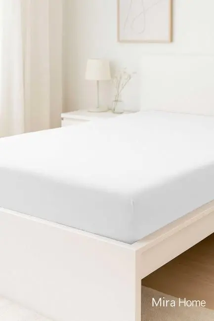 Çift Kişilik Düz Penye %100 Pamuklu Lastikli Çarşaf 160X200 Newsheet Beyaz