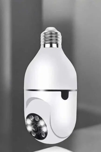 Ampul Görünümlü Güvenlik Kamerası Duylu Wifi Kamerası Dönebilen