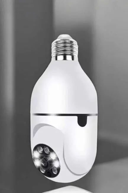 Ampul Görünümlü Güvenlik Kamerası Duylu Wifi Kamerası Dönebilen