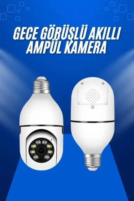 Ev Kamerası Wifi Kamerası Gece Görüşlü Akıllı Ampül Kamera